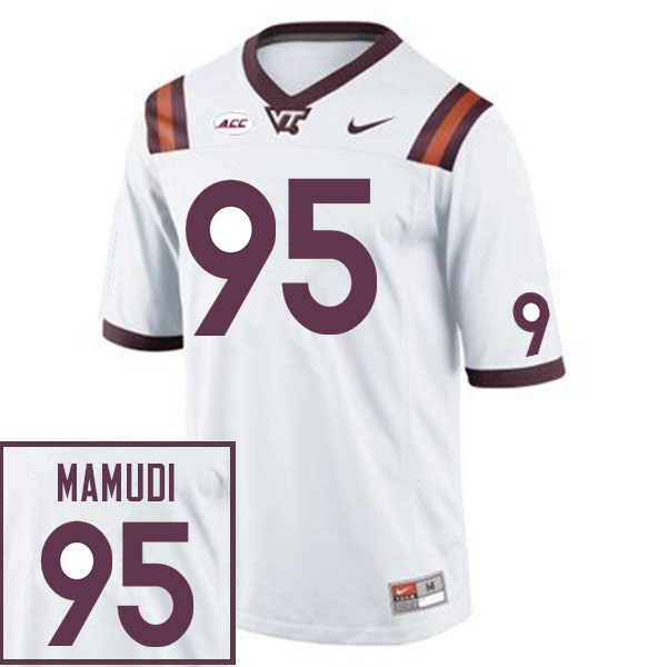 Men #95 Desmond Mamudi Virginia Tech Hokies College Football Jerseys Sale-White